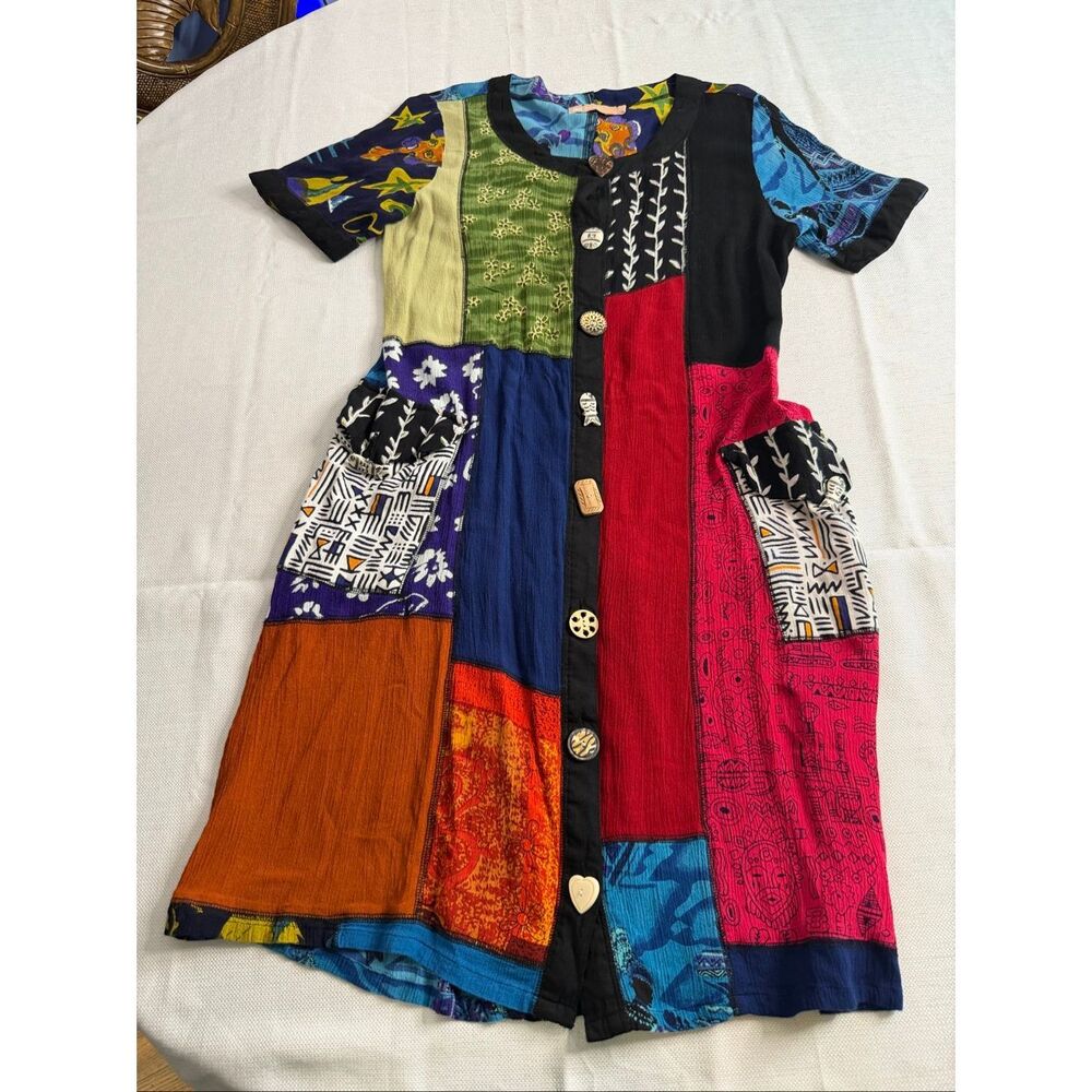 La Cera Women’s Hippie Boho Artsy Chic Dress Size Medium